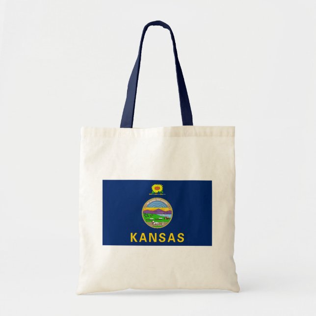 Bolso De Tela Bandera estatal de Kansas (Frente)