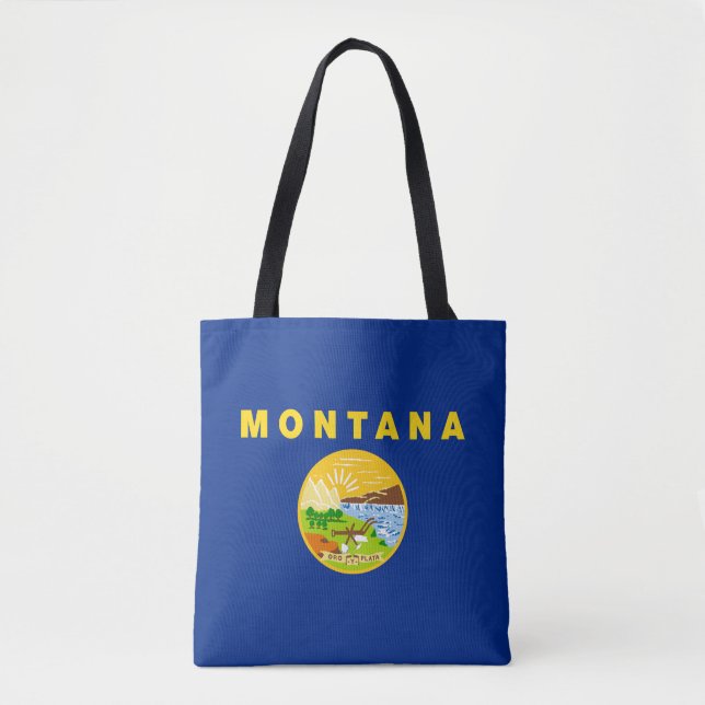 Bolso De Tela Bandera Estatal de Montana (Anverso)