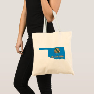 Bolso De Tela Bandera estatal de Oklahoma y mapa