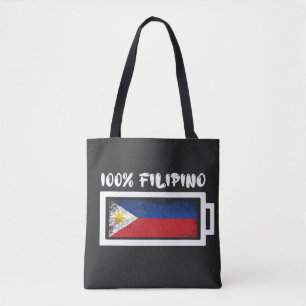 Bolso De Tela Bandera filipina del 100 por ciento