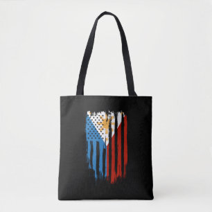 Bolso De Tela Bandera filipina mitad americana mitad filipina