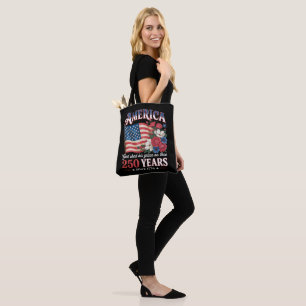 Bolso De Tela Bandera floral de América 250 años
