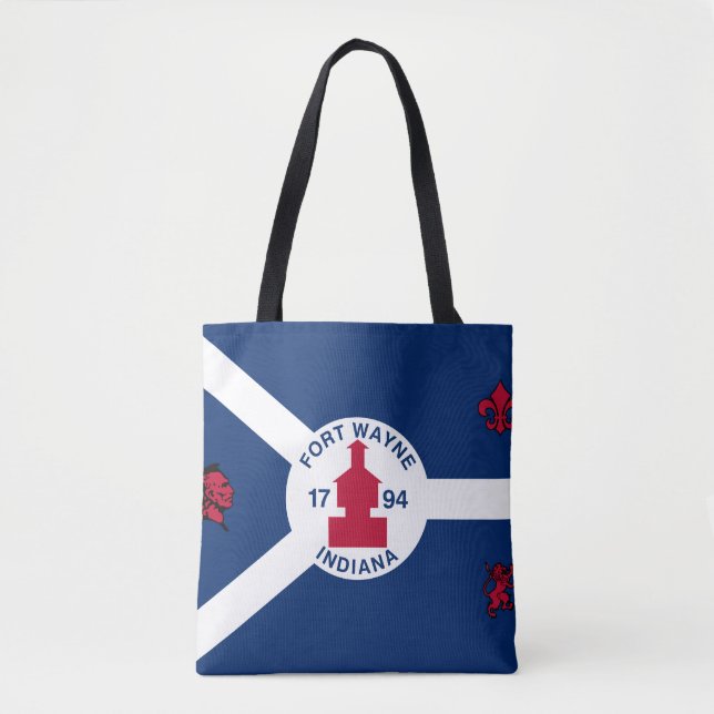 Bolso De Tela Bandera Fort Wayne, Indiana Tote Bag (Anverso)
