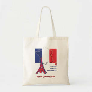 Bolso De Tela Bandera francesa del Día de la FUNDACIÓN Patriótic