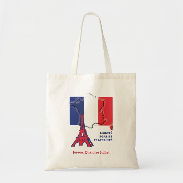 Bolso De Tela Bandera francesa del Día de la FUNDACIÓN Patriótic (Frente)