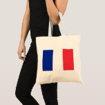 Bolso De Tela Bandera francesa (Francia)<br><div class="desc">Este diseño presenta la bandera nacional de Francia (oficialmente República Francesa, República Francesa), país conformado por la Francia metropolitana en Europa Occidental y varias regiones y territorios de ultramar. El área metropolitana de Francia se extiende desde el mar Mediterráneo hasta el Canal de la Mancha y el Mar del Norte,...</div>