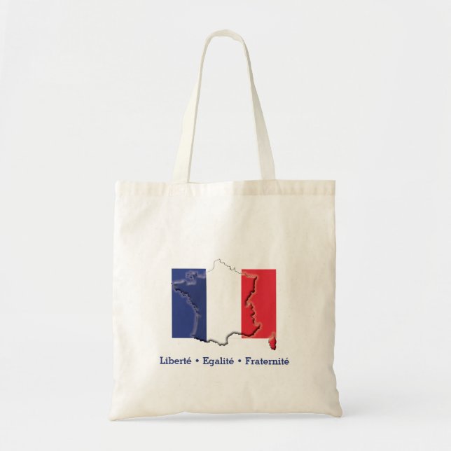 Bolso De Tela BANDERA FRANCESA Patriótica Liberté Egalité Frater (Frente)