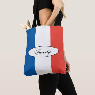 Bolso De Tela Bandera Francesa Personalizada Moderna Nombre Homb