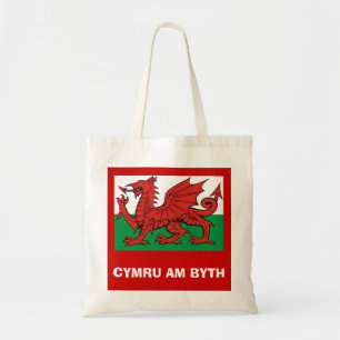 Bolso De Tela Bandera Galés, "byth de Cymru",    el dragón rojo