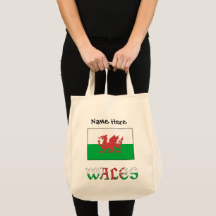 Bolso De Tela Bandera galesa personalización negra