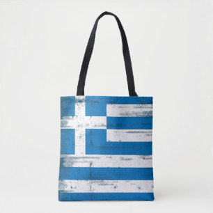 Bolso De Tela Bandera griega del grunge