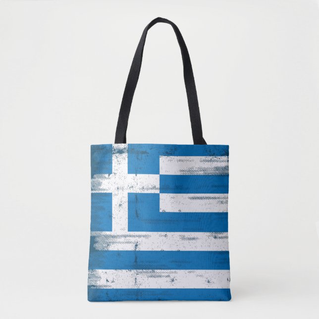 Bolso De Tela Bandera griega del grunge (Anverso)