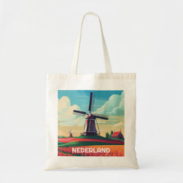 Bolso De Tela Bandera holandesa de Tulip Windmill