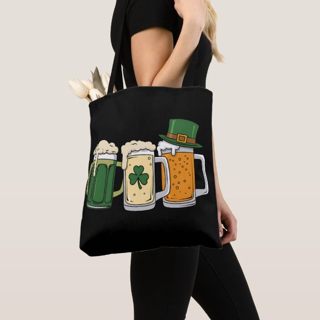 Bolso De Tela Bandera irlandesa de cerveza St Patrick's Day Sham (Detalle)