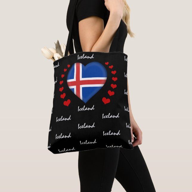Bolso De Tela Bandera islandesa y deporte de bandera islandesa (Detalle)