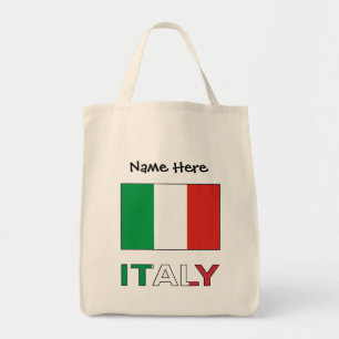Bolso De Tela Bandera italiana con su nombre