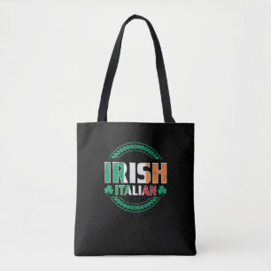 Bolso De Tela Bandera italiana irlandesa mitad irlandesa mitad i