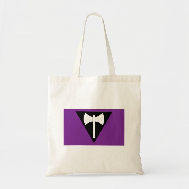 Bolso De Tela Bandera lesbiana del orgullo de Labrys (Frente)