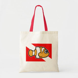 Bolso De Tela Bandera linda de la zambullida de Clownfish del