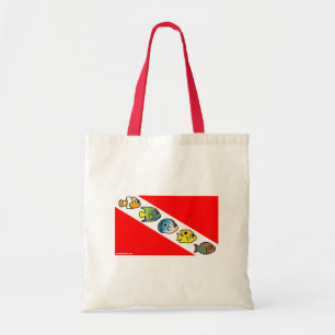 Bolso De Tela Bandera linda de la zambullida de Scubadorable