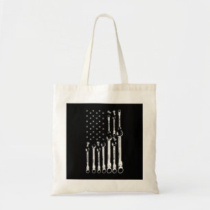 Bolso De Tela Bandera Mecánica Mecánica Americana Bandera Patrió