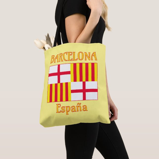 Bolso De Tela Bandera Nacional Rojo Amarillo Blanco Barcelona Pa (Detalle)