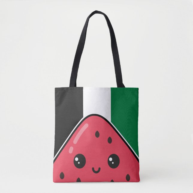 Bolso De Tela Bandera palestina linda con Palestina sin sandía (Anverso)