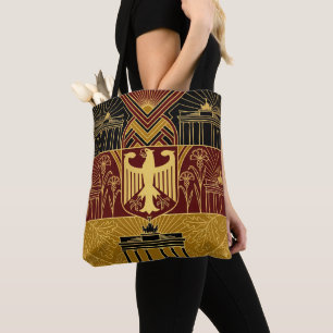Bolso De Tela Bandera patrimonio Art Deco   Nombre personalizado