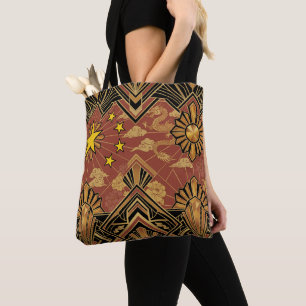 Bolso De Tela Bandera patrimonio Art Deco Nombre personalizado