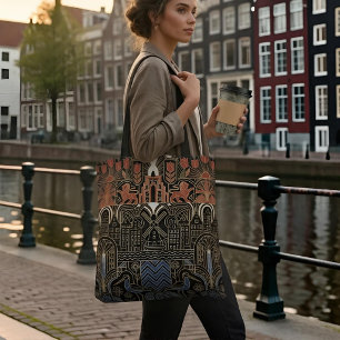 Bolso De Tela Bandera patrimonio Art Deco   Nombre personalizado