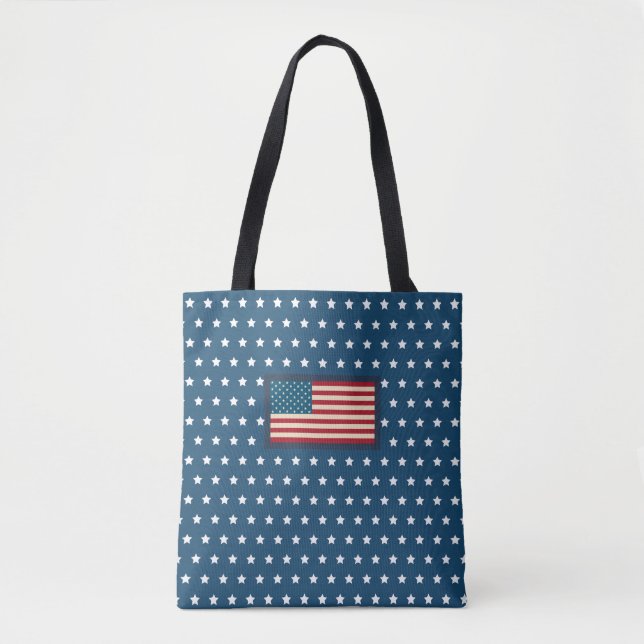 Bolso De Tela Bandera Patriótica Americana Tote Bag Gift (Anverso)