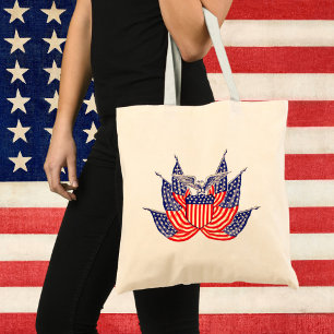 Bolso De Tela Bandera Patriótica Americana Vintage, Cuatro de Ju