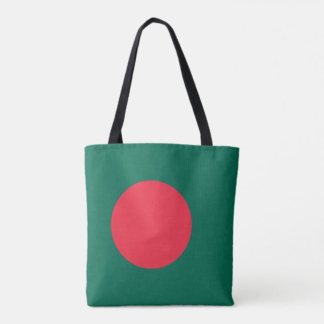 Bolso De Tela Bandera Patriótica Bangladesí Tote Bag (Reverso)