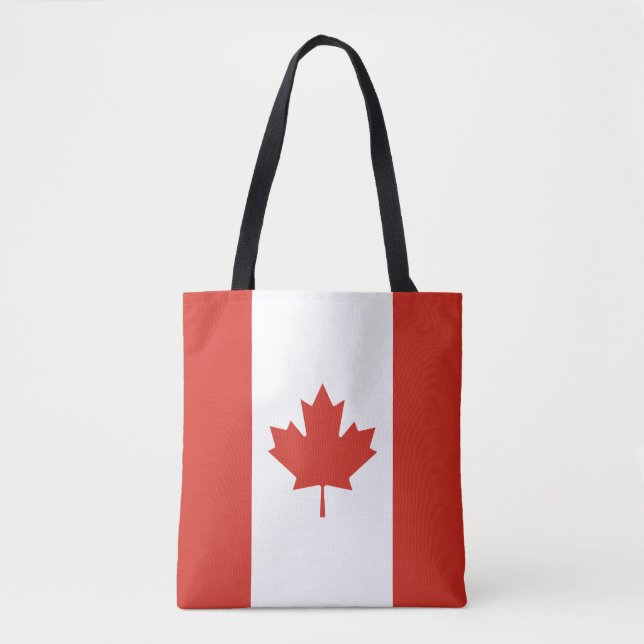 Bolso De Tela Bandera Patriótica Canadiense (Anverso)
