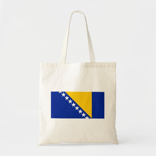 Bolso De Tela Bandera patriótica de Bosnia Herzegovina (Frente)