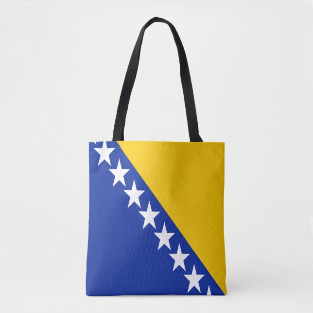 Bolso De Tela Bandera patriótica de Bosnia y Herzegovina (Anverso)