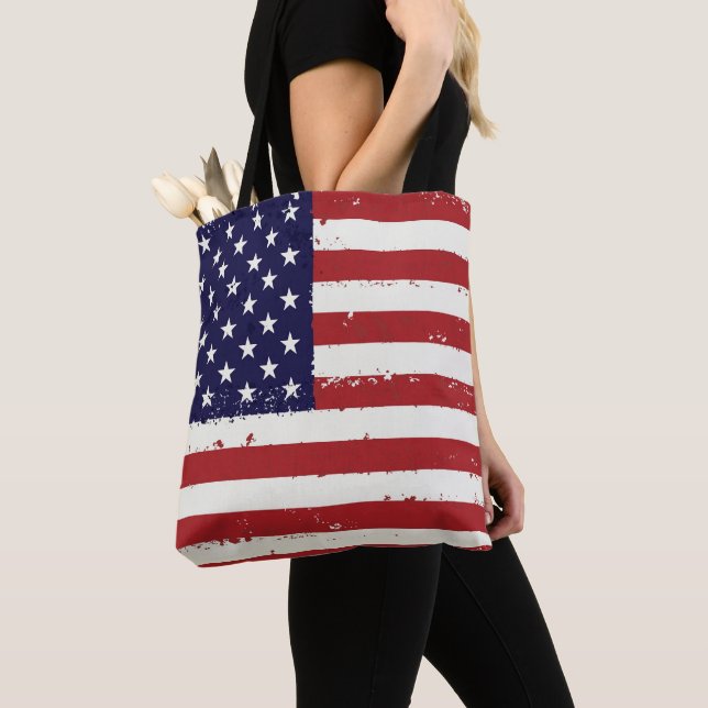 Bolso De Tela Bandera Patriótica de Estados Unidos - Bandera Ame (Detalle)