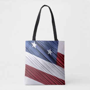 Bolso De Tela Bandera Patriótica Estadounidense Roja, Blanca y A