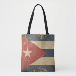 Bolso De Tela Bandera plana envejecida cubano