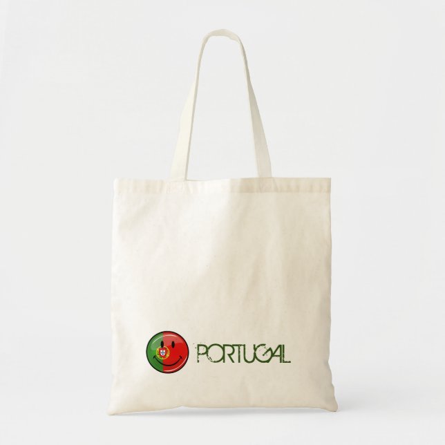 Bolso De Tela Bandera portuguesa sonriente (Frente)