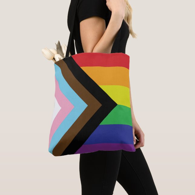 Bolso De Tela Bandera progresista LGBTQIA (Detalle)