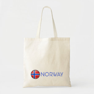 Bolso De Tela Bandera redonda brillante de Noruega