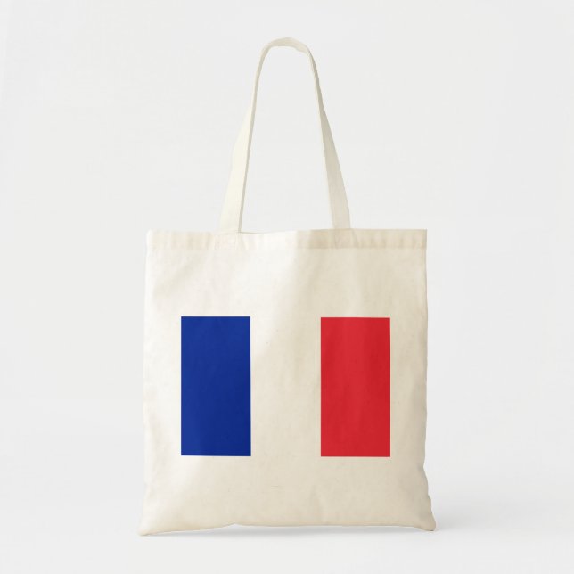 Bolso De Tela Bandera roja blanca y azul de Francia (Frente)
