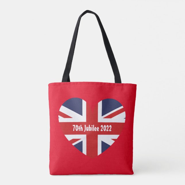 Bolso De Tela Bandera Roja Británica 70 de Jubileo 2022 (Reverso)