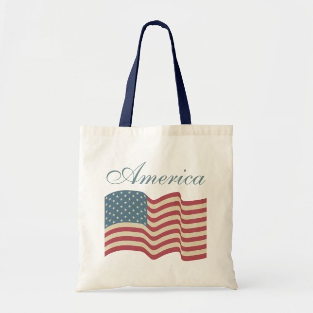 Bolso De Tela Bandera rusa estadounidense Tote Bag (Frente)