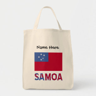 Bolso De Tela Bandera samoana personalizada negra