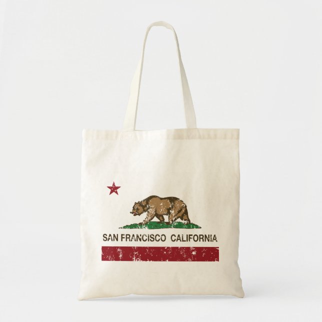 Bolso De Tela Bandera San Francisco del estado de California (Frente)