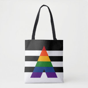 Bolso De Tela Bandera sólida del orgullo del aliado de LGBT