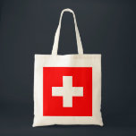 Bolso De Tela Bandera suiza (Suiza)<br><div class="desc">Este diseño presenta la bandera de Suiza (oficialmente la Confederación Suiza), que es un país sin litoral en el medio de Europa. Es una república federal, dividida en 26 cantones; su capital es Berna, mientras que su ciudad más grande es Zúrich. El país limita con Alemania al norte, Austria y...</div>