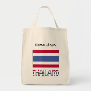 Bolso De Tela Bandera tailandesa con tu nombre